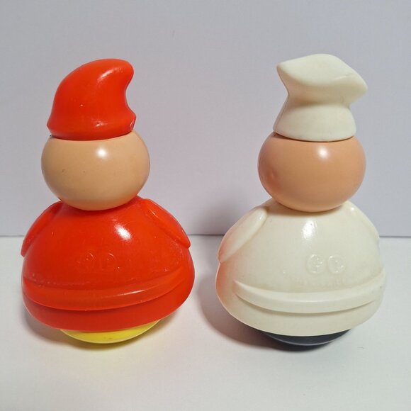 1970s Baker Candlestick Maker 3 Men In A Tub Roly Poly Lot Fisher Price Vintage - Picture 3 of 16